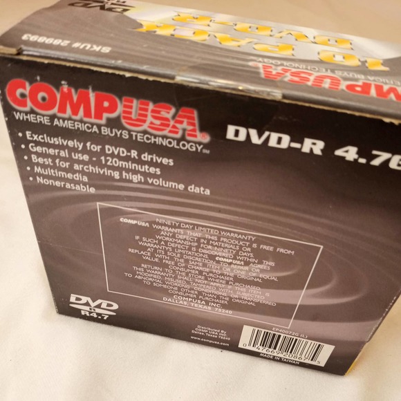 10 Pack DVD-R 120 mins 4.7 GB CompUSA - Picture 3 of 5